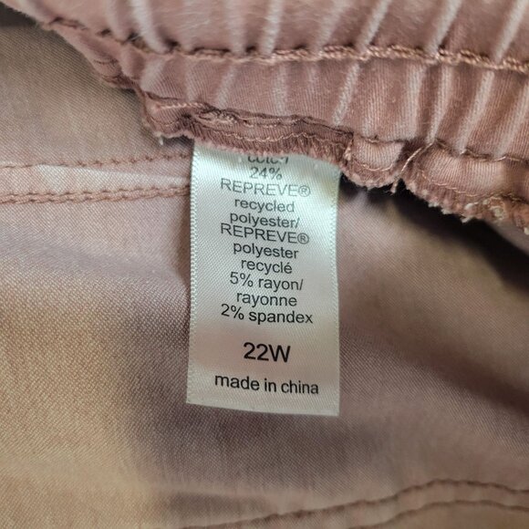 Maurices Women's Size 22W Pants Mauve Pink Pull On Drawstring - Picture 4 of 4